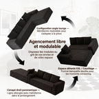 Configurations du canapé modulable : angle, banquette XXL ou canapé droit