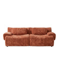 Canapé modulable 2 places en chenille terracotta, vue de face sur fond blanc